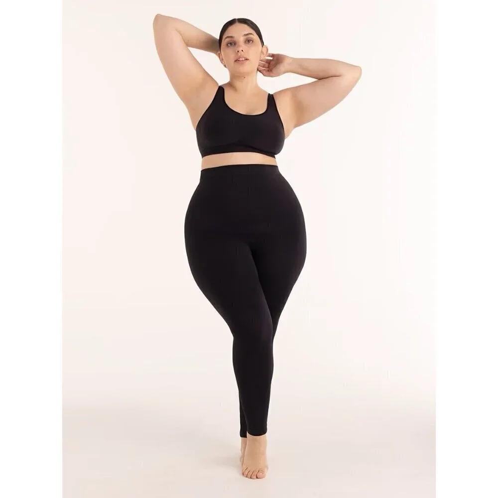 Shapermint Empetua Womens High Waist Shaping Leggings Sz XXL 2XL Black 42075 $60